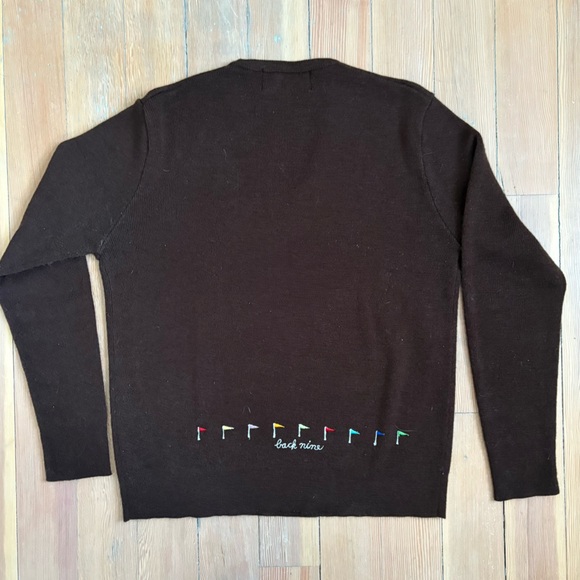 Vintage Andreno Argenti Brown Knit Golf Sweater - Picture 2 of 8